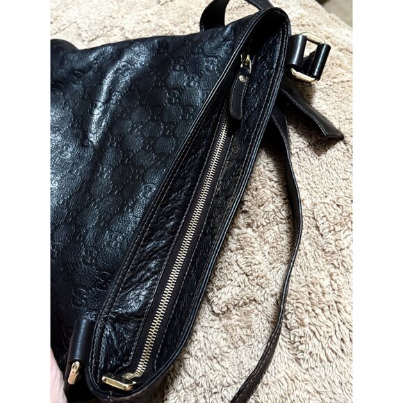 Authentic Gucci GG Dark Brown Guccissima Messenger Crossbody Bag Dust Bag & Tote - Picture 11 of 16